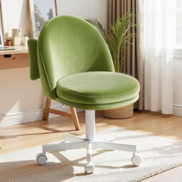Gtplayer Vanity Desk Chair Dressing Table Chairs Swivel Height Adjustable Chair, Velvet, Green