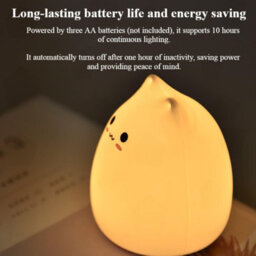 Amorly Silicone Cat Night Light,rechargeable Tap Controlled 7 Color Dimmable Led Lamp, Portable Baby Nightlight For Nursery Bedroom Gifts - thumbnail 4