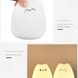 Amorly Silicone Cat Night Light,rechargeable Tap Controlled 7 Color Dimmable Led Lamp, Portable Baby Nightlight For Nursery Bedroom Gifts - thumbnail 7