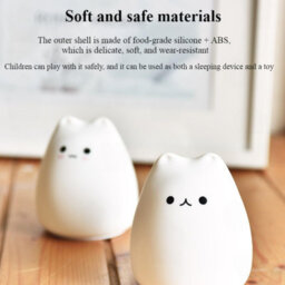 Amorly Silicone Cat Night Light,rechargeable Tap Controlled 7 Color Dimmable Led Lamp, Portable Baby Nightlight For Nursery Bedroom Gifts - thumbnail 3
