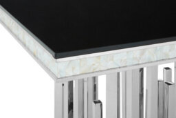 Orsina Stylish Silver Finish Dining Table, Modern Design Small Dining Table, Durable Kitchen Table For Dinner - thumbnail 4
