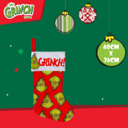 Grinch Christmas Stocking 40Cm X 26Cm White Cuff Multi Grinch X 1 - thumbnail 2