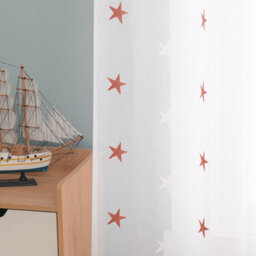 Deconovo Eyelet Faux Linen Net Curtainsvoile Curtains Soft Semi Sheer Curtains 55 X 54 Drop Inch Orange 1 Pair - thumbnail 4