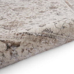 Beige Silver Abstract Bordered 8mm Pile Rug For Bedroom, & Dining Room, Easy To Clean Traditional Rug-160Cm X 230Cm - thumbnail 5