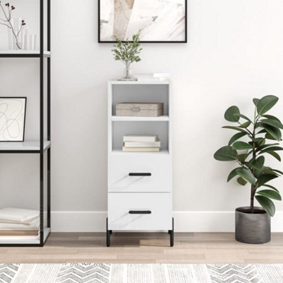 Berkfield Sideboard High Gloss White 34.5X34X90 Cm Engineered Wood - image 1
