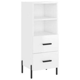 Berkfield Sideboard High Gloss White 34.5X34X90 Cm Engineered Wood - thumbnail 2