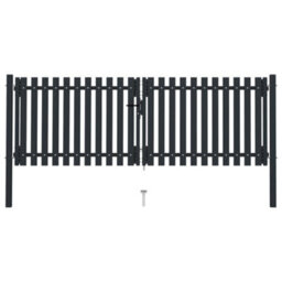 Berkfield Double Door Fence Gate Steel 306X175 Cm Anthracite