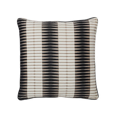 Black & White Patterned Chenille & Jacquard Effect Indoor Cushion (L)50Cm (W)50Cm - image 1