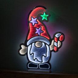 Samuel Alexander 60Cm Light Up Christmas Gonk With Candy Cane Infinity Decoration With Leds - thumbnail 4