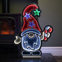 Samuel Alexander 60Cm Light Up Christmas Gonk With Candy Cane Infinity Decoration With Leds - thumbnail 1