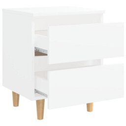 Berkfield Bed Cabinets With Solid Pinewood Legs 2 Pcs White 40X35X50 Cm - thumbnail 6