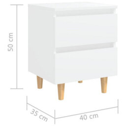 Berkfield Bed Cabinets With Solid Pinewood Legs 2 Pcs White 40X35X50 Cm - thumbnail 8