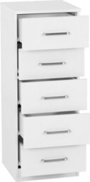 Seconique Dakota 5 Drawer Narrow Chest Of Drawers White - thumbnail 4