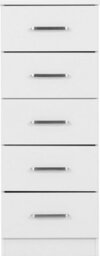 Seconique Dakota 5 Drawer Narrow Chest Of Drawers White - thumbnail 5