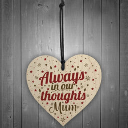 Red Ocean Mum Memorial Christmas Tree Bauble Wooden Hanging Heart Xmas Decoration Sign - thumbnail 2