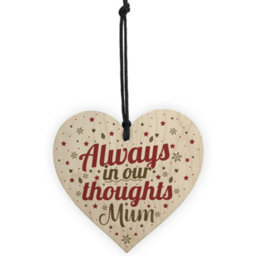 Red Ocean Mum Memorial Christmas Tree Bauble Wooden Hanging Heart Xmas Decoration Sign - thumbnail 5
