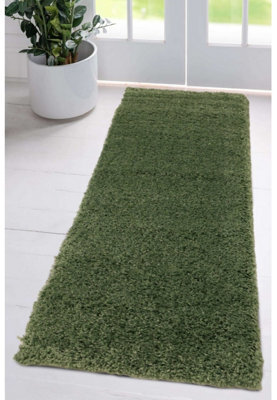 Melrose Venus Shaggy High Pile Sage Green Area Runner Rug 067/200Cm - image 1