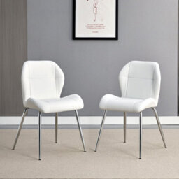 Furniture in Fashion Darcy White Faux Leather Dining Chairs In A Pair