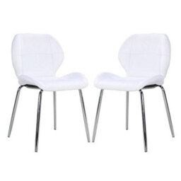 Furniture in Fashion Darcy White Faux Leather Dining Chairs In A Pair - thumbnail 2