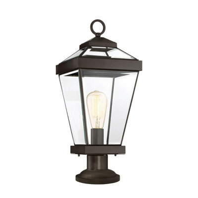 Stylish Outdoor Ip44 Led Pedestal Light In Western Bronze Finish