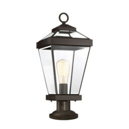 Stylish Outdoor Ip44 Led Pedestal Light In Western Bronze Finish