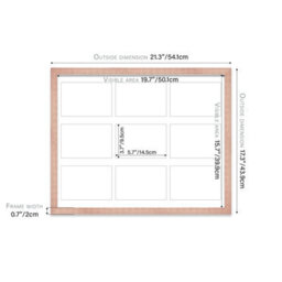 20X16 Inch 9 Opening Photo Collage Frame, Display Nine 6X4 Inch Photos, Multi Aperture Family Picture Frame, Bronze - thumbnail 4