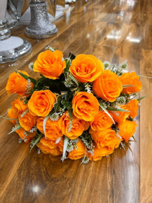 Biznest 2 Bundles Of Artificial Rose Flower Bouquet (48 Head) Bunch Home, Event Décor ( Orange )