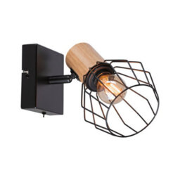 Paulmann 66766 Spotlight Lanke 1-Lamp Max. 1X20W Ceiling Luminaire Black/wood Spot Metal E14 - thumbnail 3
