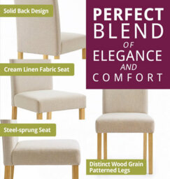 Hallowood Furniture Newquay Oak Flip Top Extending Table With 6 Upholstered Roll Top Dining Chairs In Cream Fabric - thumbnail 5