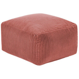Wyld And Coco Light Red Corduroy Pouffe - Eps Beads Filling, 50 X 50 X 30 Cm - thumbnail 1