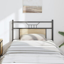 Berkfield Headboard Sonoma Oak 80 Cm Engineered Wood And Steel - thumbnail 1
