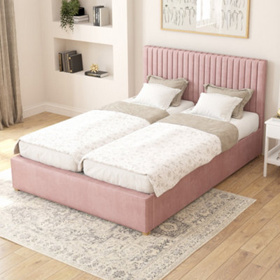 Aspire Grant Electric Adjustable Bed Upholstered With Pocket Sprung Mattress Uk Made, Plush Blush, Size Superking - image 1
