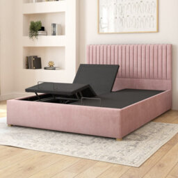Aspire Grant Electric Adjustable Bed Upholstered With Pocket Sprung Mattress Uk Made, Plush Blush, Size Superking - thumbnail 3
