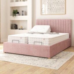 Aspire Grant Electric Adjustable Bed Upholstered With Pocket Sprung Mattress Uk Made, Plush Blush, Size Superking - thumbnail 2