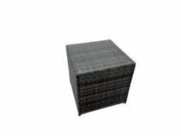 Fimous Outdoor Pe Rattan Garden Furniture Sofa Set With Square Coffee Table 2 Chair Side Table Dark Grey - thumbnail 5