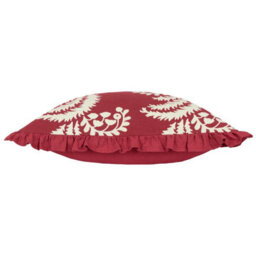 Paoletti Montrose Floral Cotton Fringed Feather Filled Cushion - thumbnail 3