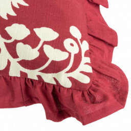 Paoletti Montrose Floral Cotton Fringed Feather Filled Cushion - thumbnail 4