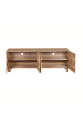 Yealmpton Large Low Board Mango Wood Tv Cabinet With Fluted Pattern - thumbnail 4