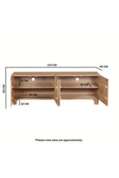 Yealmpton Large Low Board Mango Wood Tv Cabinet With Fluted Pattern - thumbnail 6