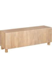 Yealmpton Large Low Board Mango Wood Tv Cabinet With Fluted Pattern - thumbnail 3
