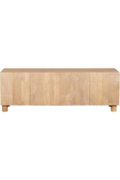 Yealmpton Large Low Board Mango Wood Tv Cabinet With Fluted Pattern - thumbnail 2
