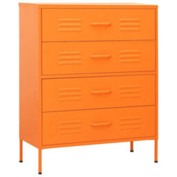 Walplus Chest Of Drawers Orange 80X35X101.5 Cm Steel - thumbnail 2
