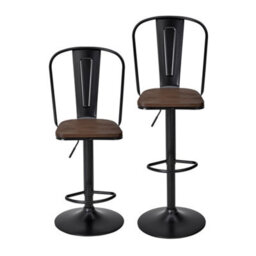 Thehotsale 2Pcs Swivel Height Adjustable Bar Chairs Stools With Backrest For Breakfast Bar, Counter, Kitchen And Home Barstoolsin - thumbnail 4