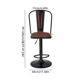 Thehotsale 2Pcs Swivel Height Adjustable Bar Chairs Stools With Backrest For Breakfast Bar, Counter, Kitchen And Home Barstoolsin - thumbnail 9