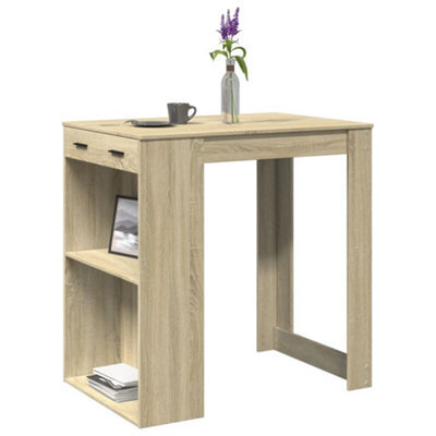 Berkfield Bar Table Sonoma Oak 102X70X103.5 Cm Engineered Wood - image 1