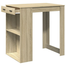 Berkfield Bar Table Sonoma Oak 102X70X103.5 Cm Engineered Wood - thumbnail 4