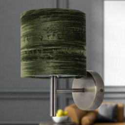 First Choice Lighting Set Of 2 Brea - Antique Brass Wall Lights With Green Velvet Shades - thumbnail 5