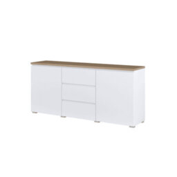 Arte Modo Sideboard Cabinet 150 Cm - Compact White And Oak Storage With Drawers And Handleless Doors - thumbnail 2