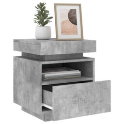 Vidaxl Bedside Cabinet With Led Lights Concrete Grey 40X39X48.5 Cm - thumbnail 4