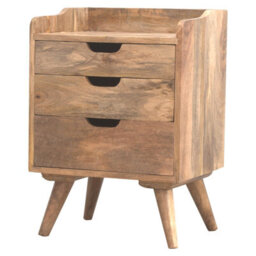 Artisan Furniture Scandinavian Styled Bedside With 3 Cut Out Drawers - thumbnail 3